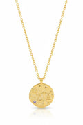 Zodiac Birthstone Talisman Necklace Libra Gold
