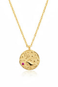 Zodiac Birthstone Talisman Necklace Capricorn Gold