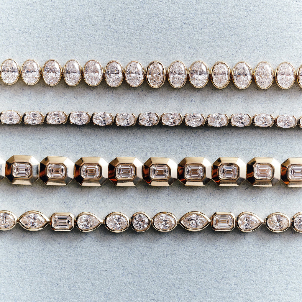 Monroe | 9ct Yellow Gold 4.85ct tw. Lab Grown Diamond Mixed Shape Tennis Bracelet