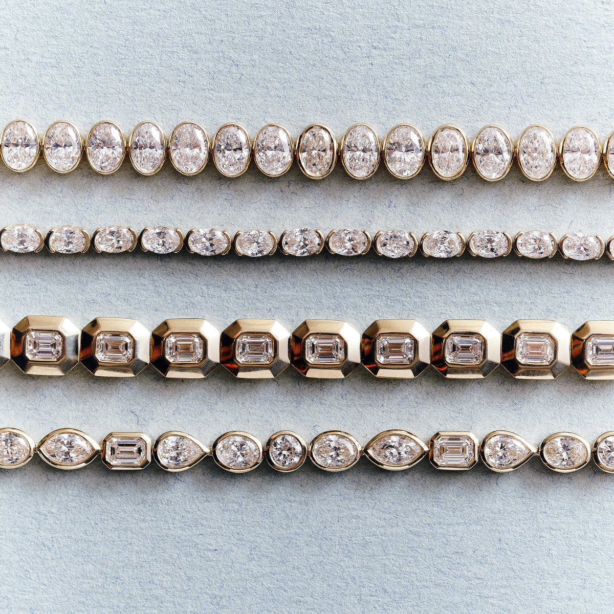 Monroe | 9ct Yellow Gold 4.85ct tw. Lab Grown Diamond Mixed Shape Tennis Bracelet