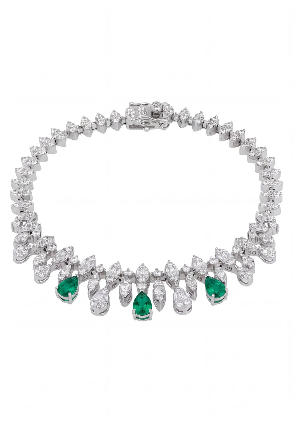 Duchess Emerald Tennis Bracelet Silver