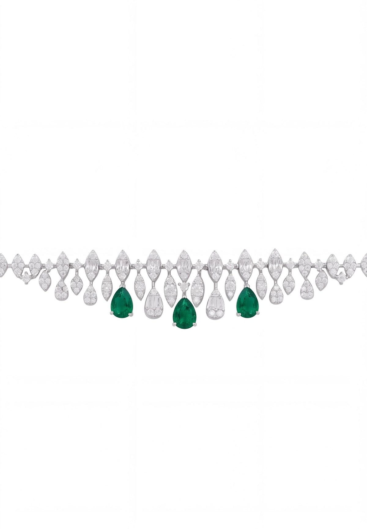 Duchess Emerald Tennis Bracelet Silver