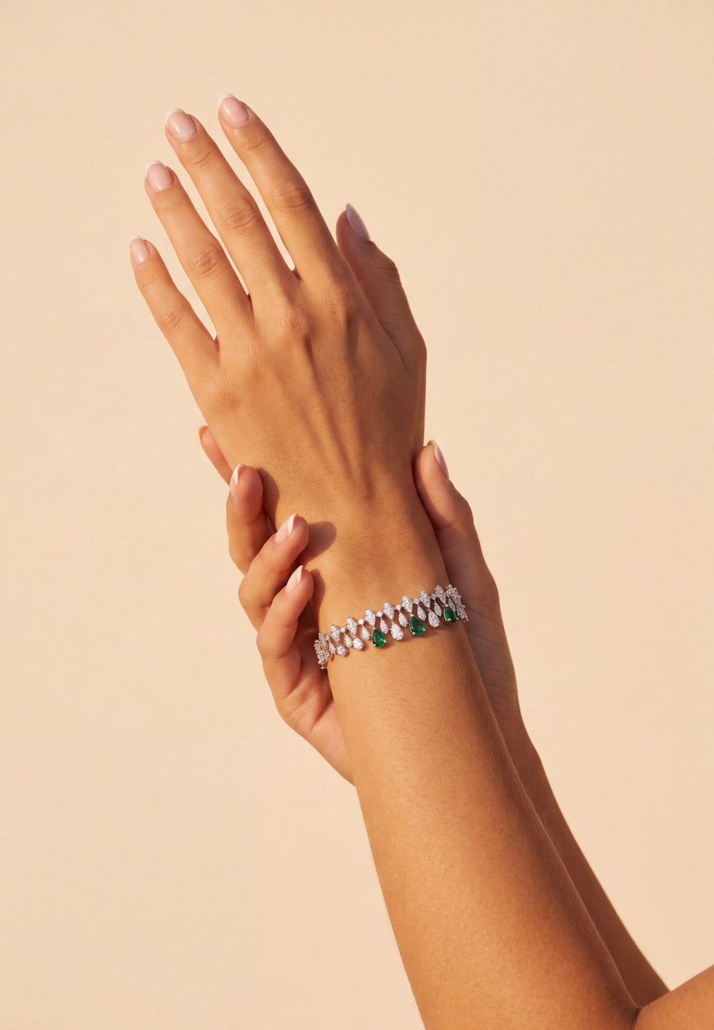 Duchess Emerald Tennis Bracelet Silver
