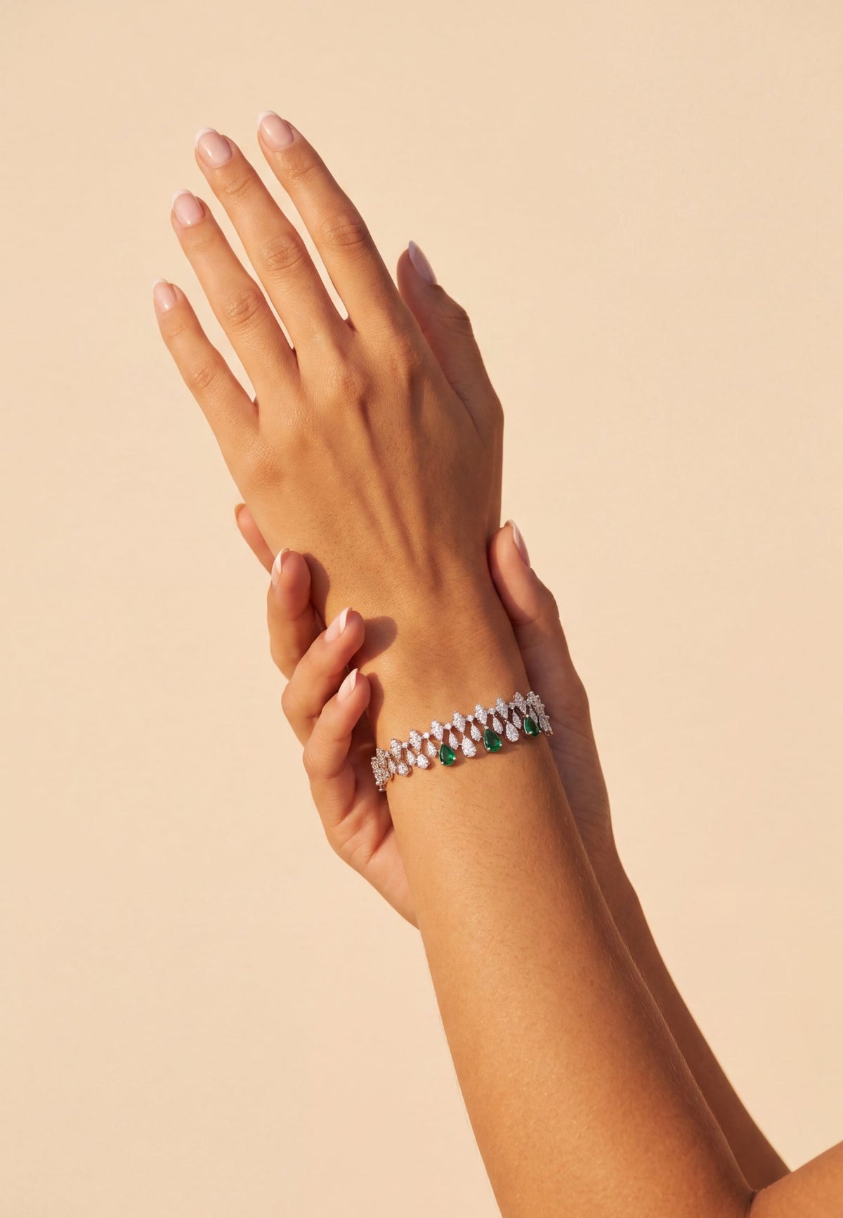 Duchess Emerald Tennis Bracelet Silver