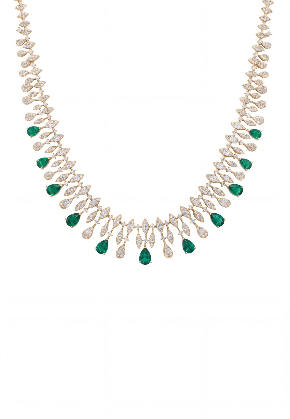 Duchess Emerald Statement Necklace Gold
