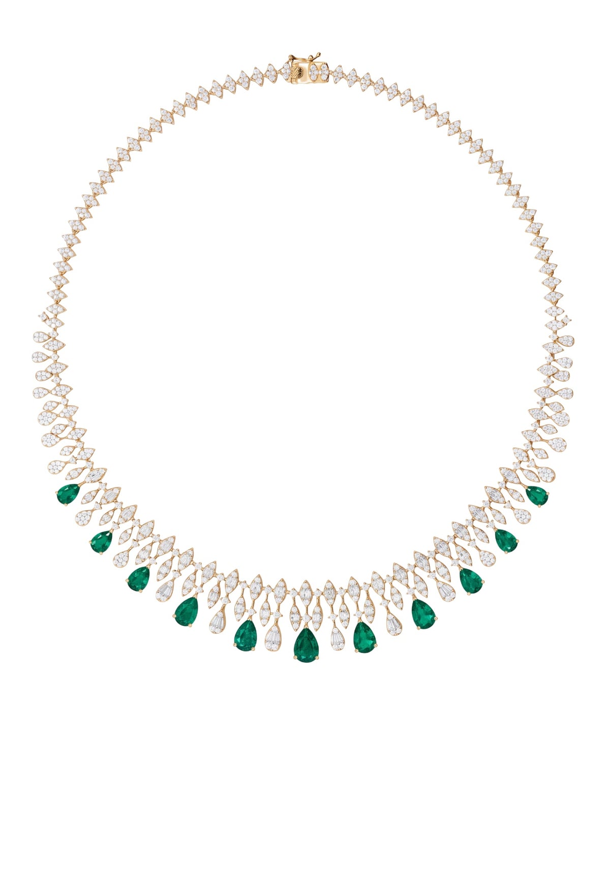 Duchess Emerald Statement Necklace Gold