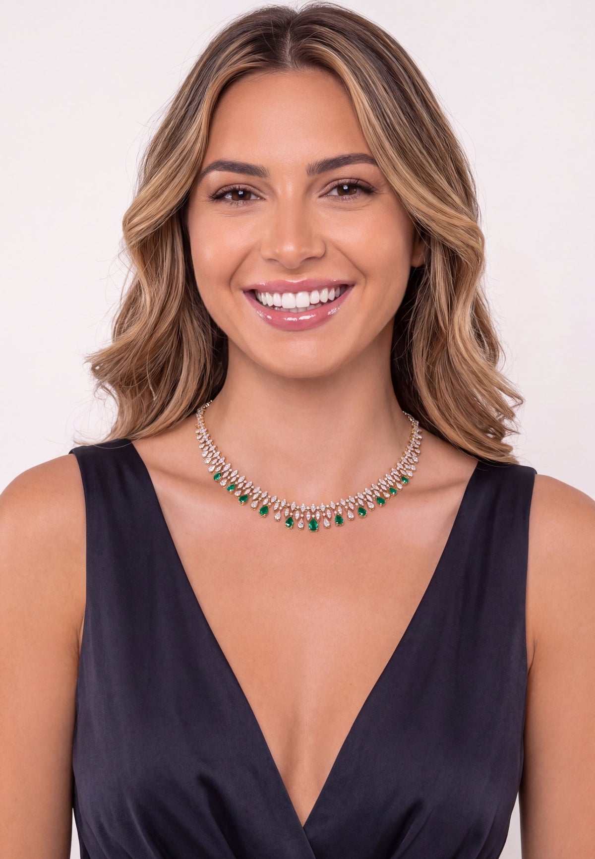 Duchess Emerald Statement Necklace Gold