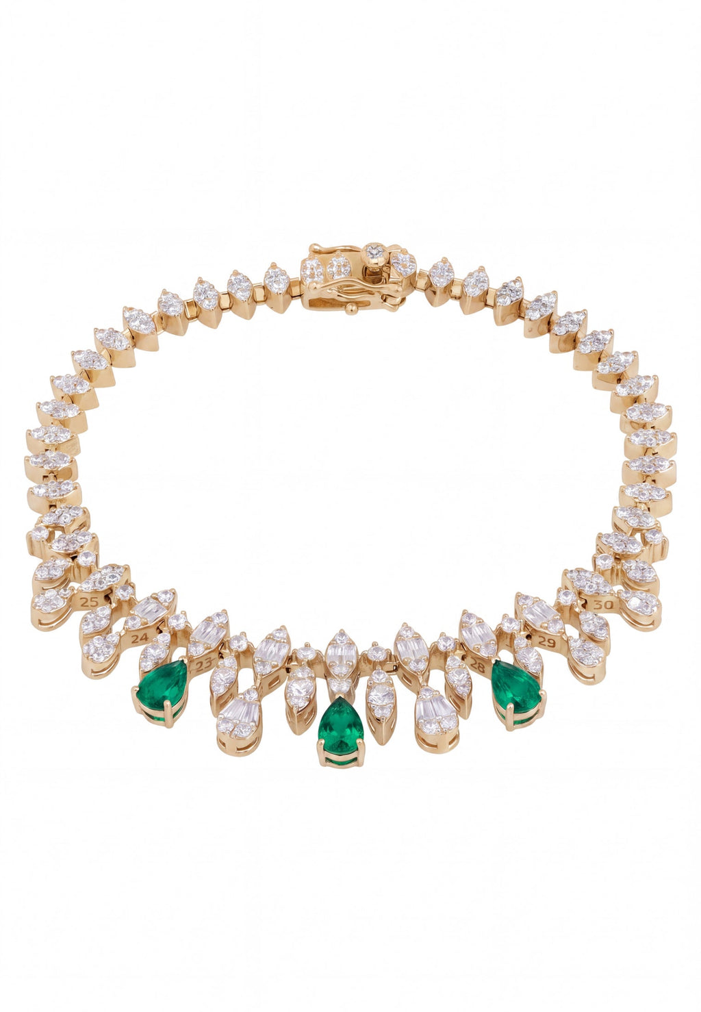 Duchess Emerald Tennis Bracelet Gold
