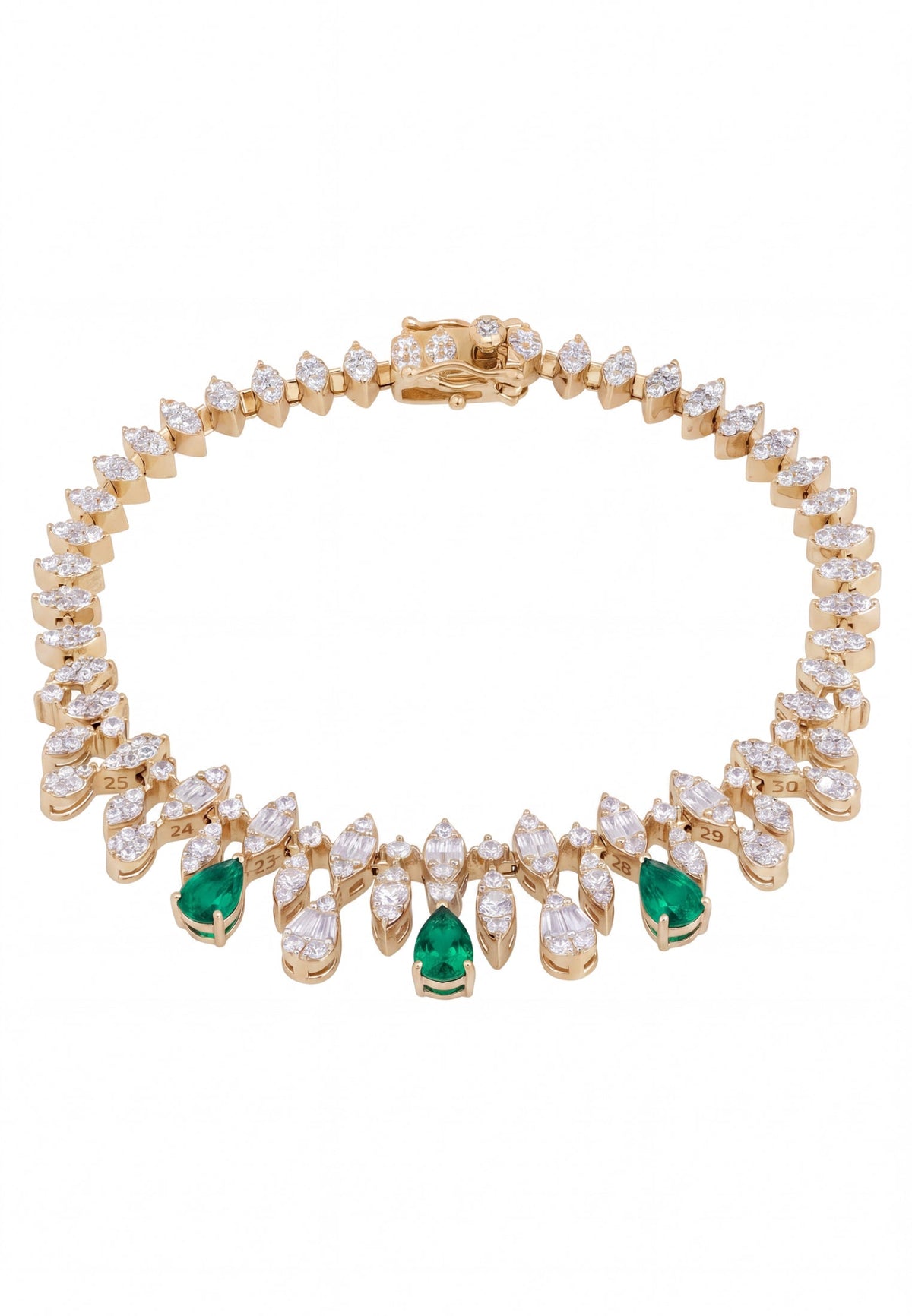 Duchess Emerald Tennis Bracelet Gold