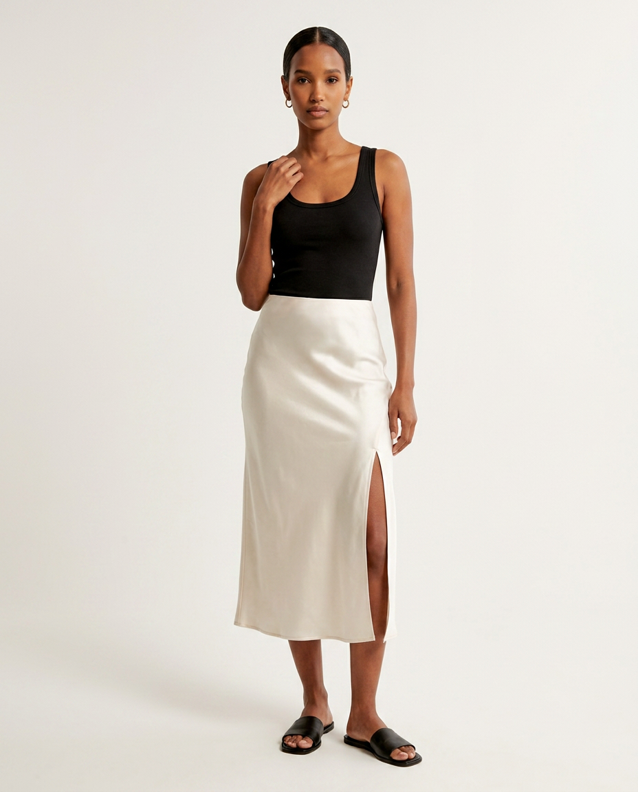 Onyx & Bone Satin Slip Set-0