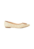 Corobá Raffia Leather Ballerinas - Natural