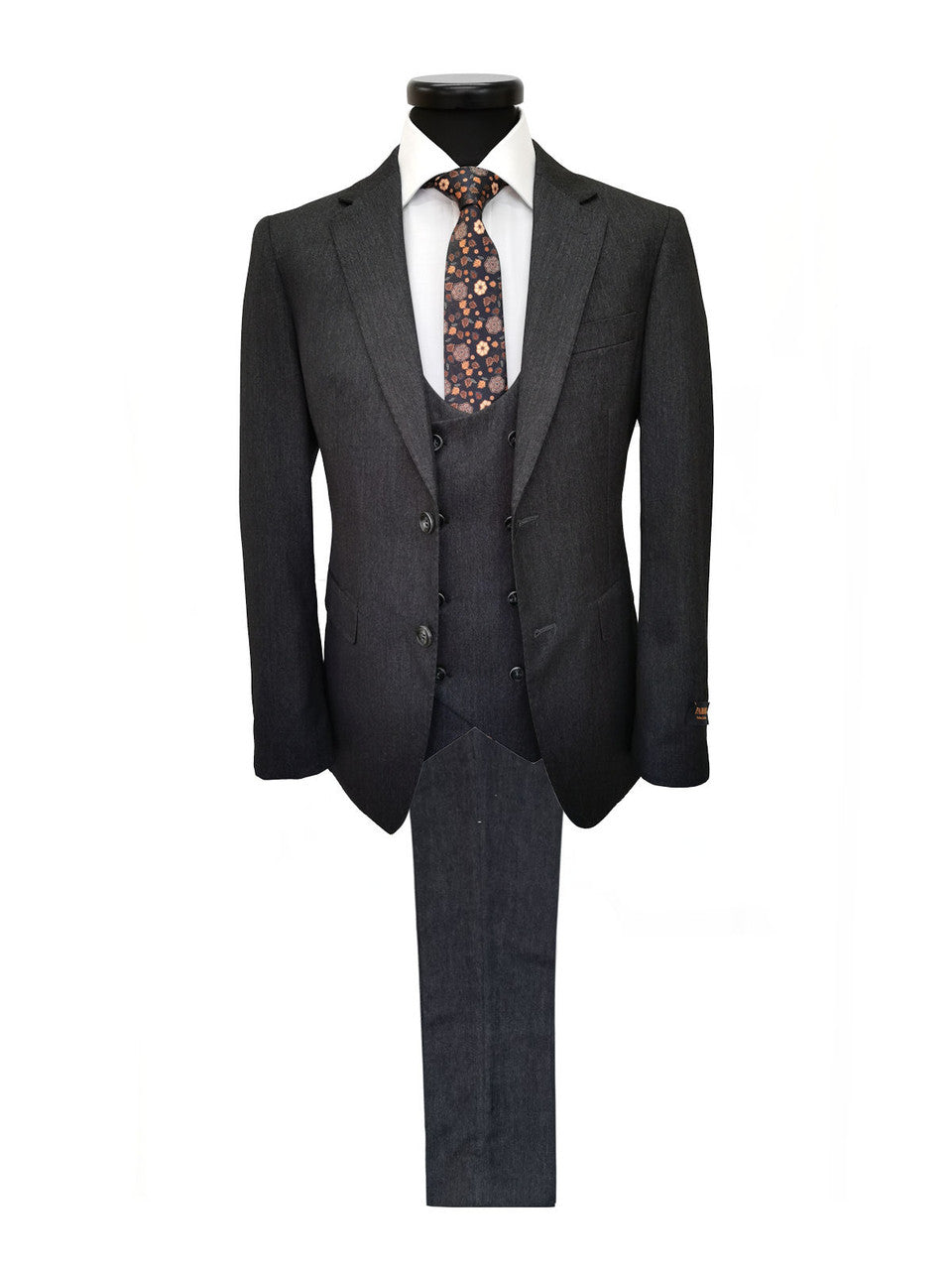 Charcoal 3-Piece Slim Fit Suit-0