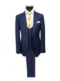 Navy Orange Stripe 3-Piece Suit-0