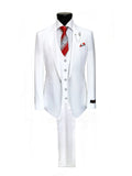 White Slim Fit 3-Piece Suit-0