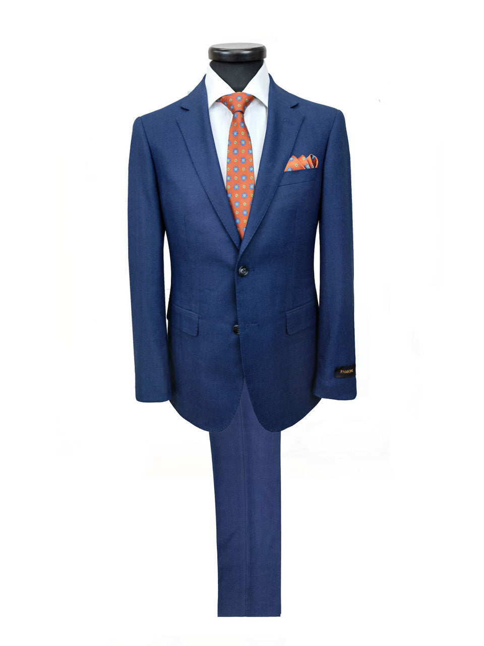 Marine Blue Birdseye Slim Fit Suit-0