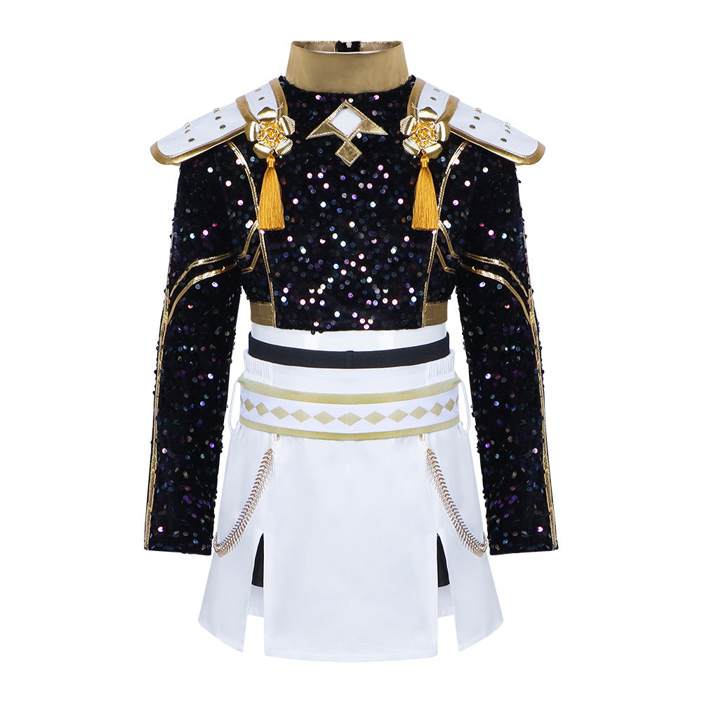 K-POP Witch Girl Group Cosplay Costume Rumi Black Stage Outfit Cosplay Halloween Performance Costume Anime Costume
