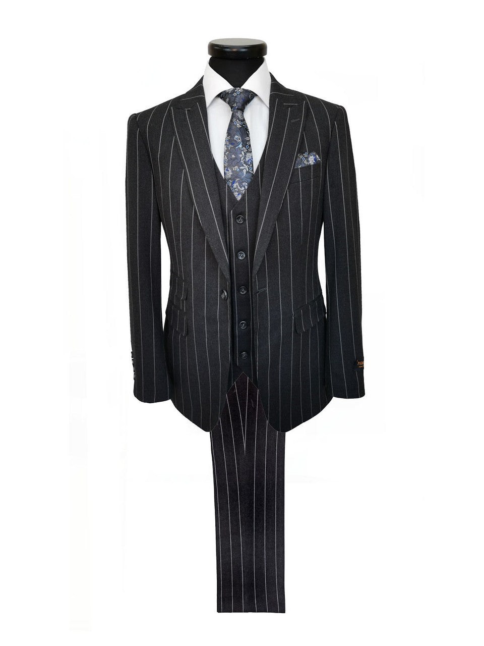 Charcoal Stripe 3-Piece Suit-0