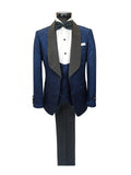 Navy Floral Style 3-Piece Tuxedo-0