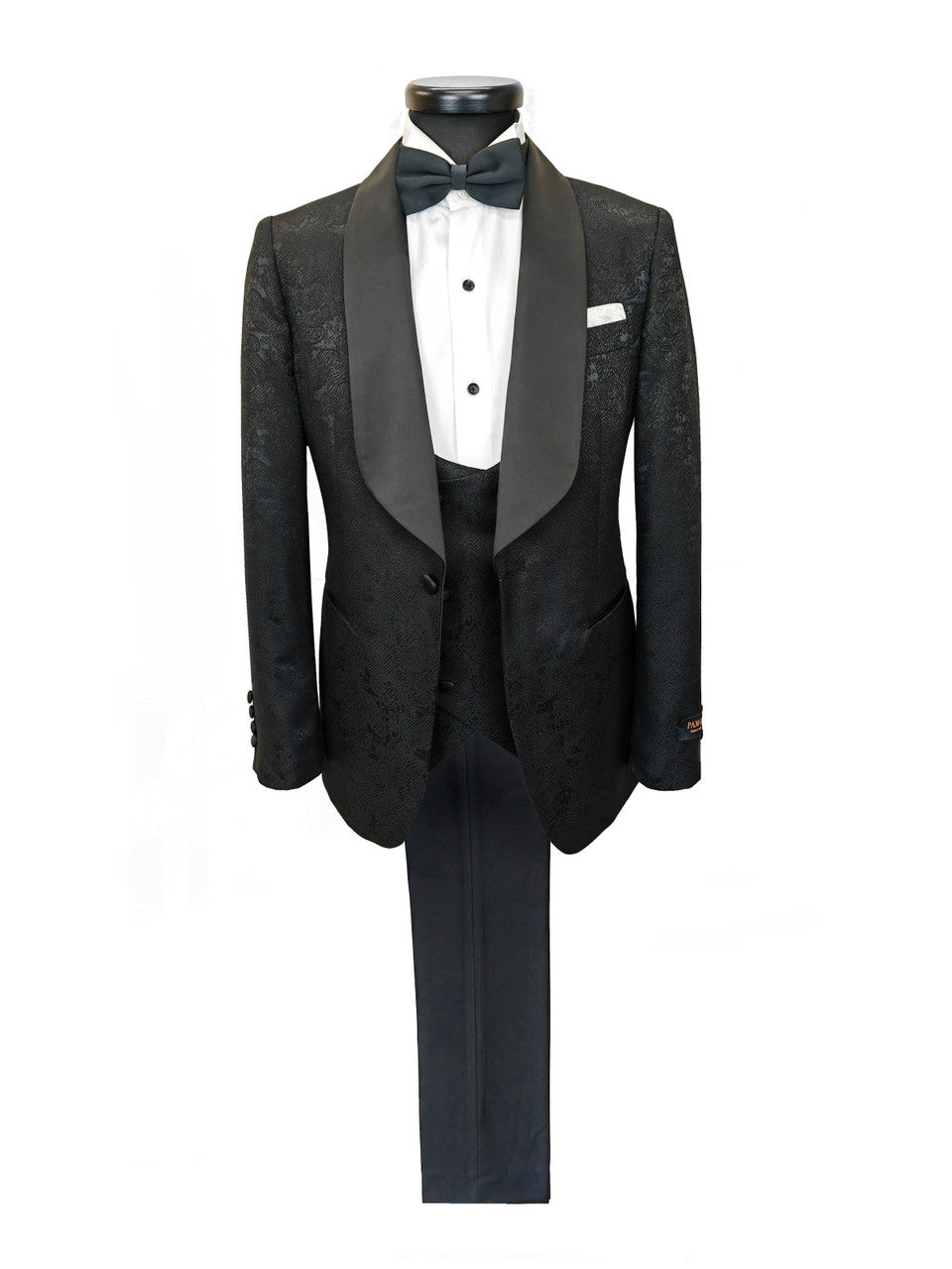 Black Floral Style 3-Piece Tuxedo-0