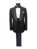 Black Floral Style 3-Piece Tuxedo-0