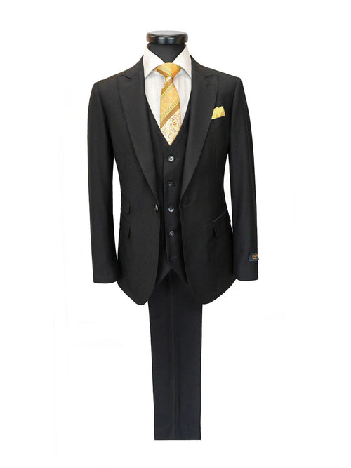 Black 3-Piece Slim Fit Suit-0