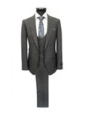 Dark Grey Birdseye 3-Piece Suit-0