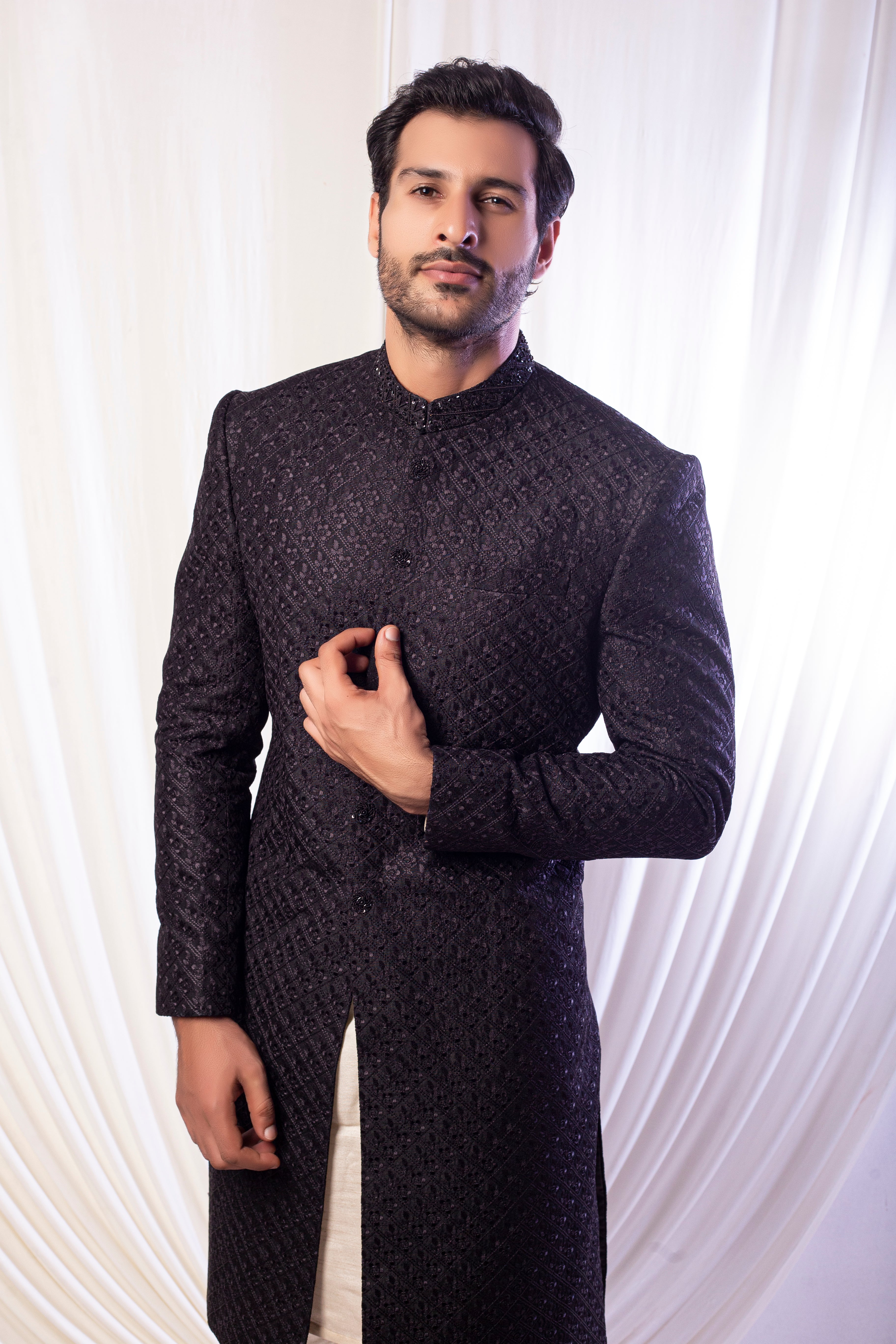 Black Saphire Sherwwani For Groom