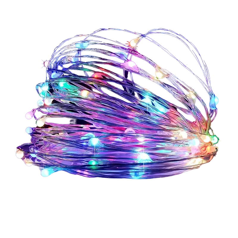 Solar-Powered Sparkle: Christmas Copper Wire String Lights