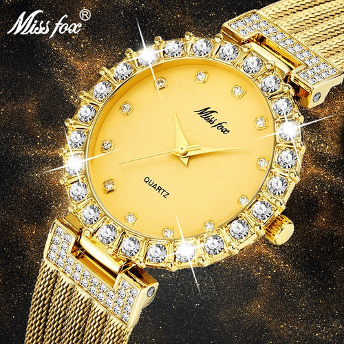  Brand Watch Bracelet Waterproof Big Lab Diamond Ladies 