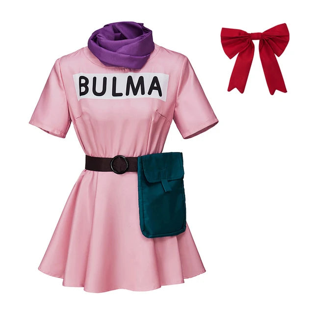 Anime Bulma Cosplay Costume Pink Dress Adult Clothes Uniform Kawaii Girls Carnival Masquerade Party Outfit