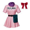 Anime Bulma Cosplay Costume Pink Dress Adult Clothes Uniform Kawaii Girls Carnival Masquerade Party Outfit