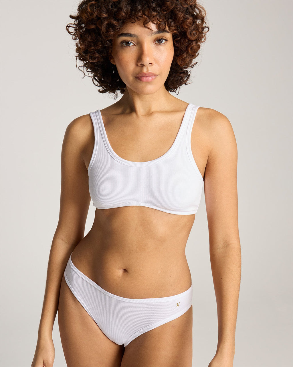 The Organic Cotton Dip Front Bralette - Cotton White