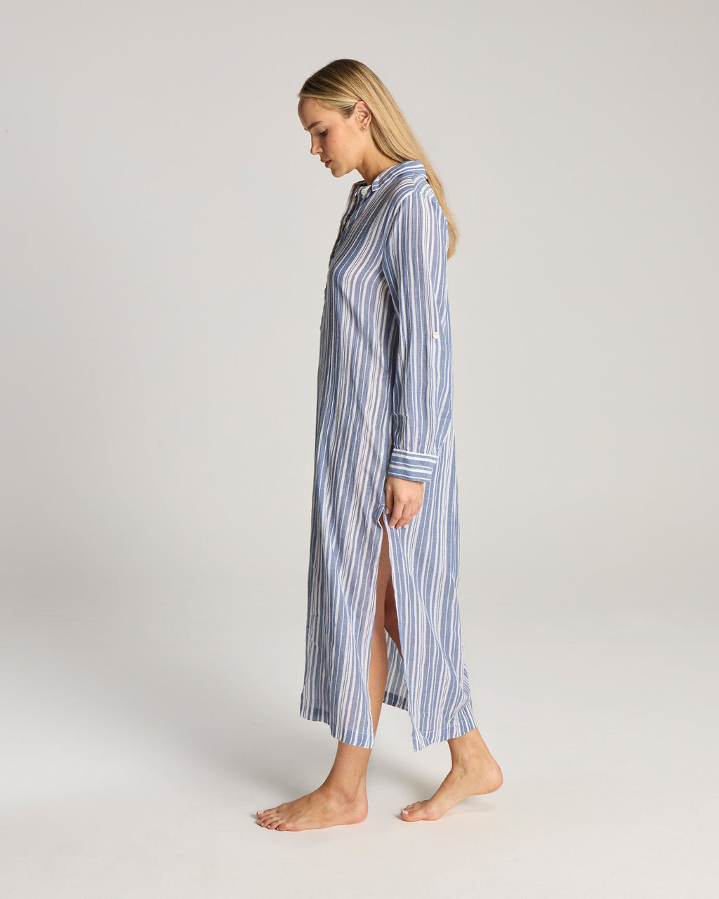 The Maxi Shirt - French Navy Stripe