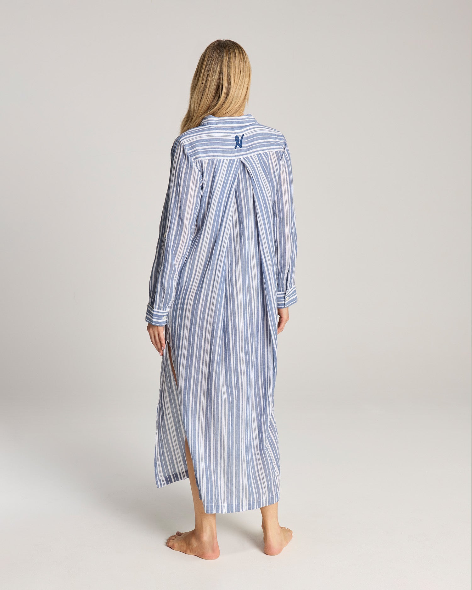 The Maxi Shirt - French Navy Stripe