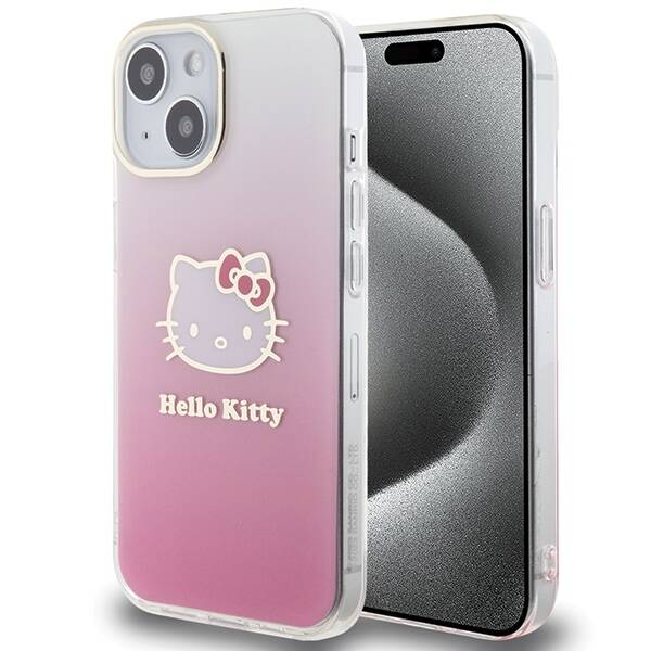 Zadní Kryt Hello Kitty pro Apple iPhone 15 Hello Kitty růžová Hello Kitty (HKHCP15SHDGKEP)-0