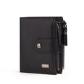 Anti-Theft Brush Business Leather Thin Short Men's Wallet Zipper Wallet Money Ticket Holder