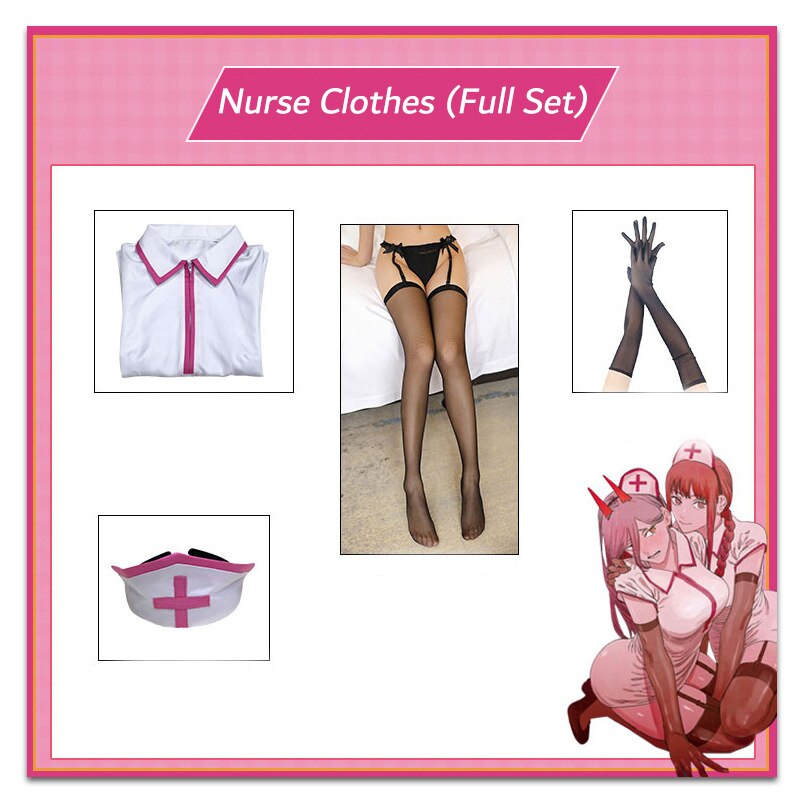 Chainsaw Man Cosplay Costume Party Series Nurse Suit Full Set Chainsaw Man Dress Chainsaw Man Anime Demon Hunter Dress Up