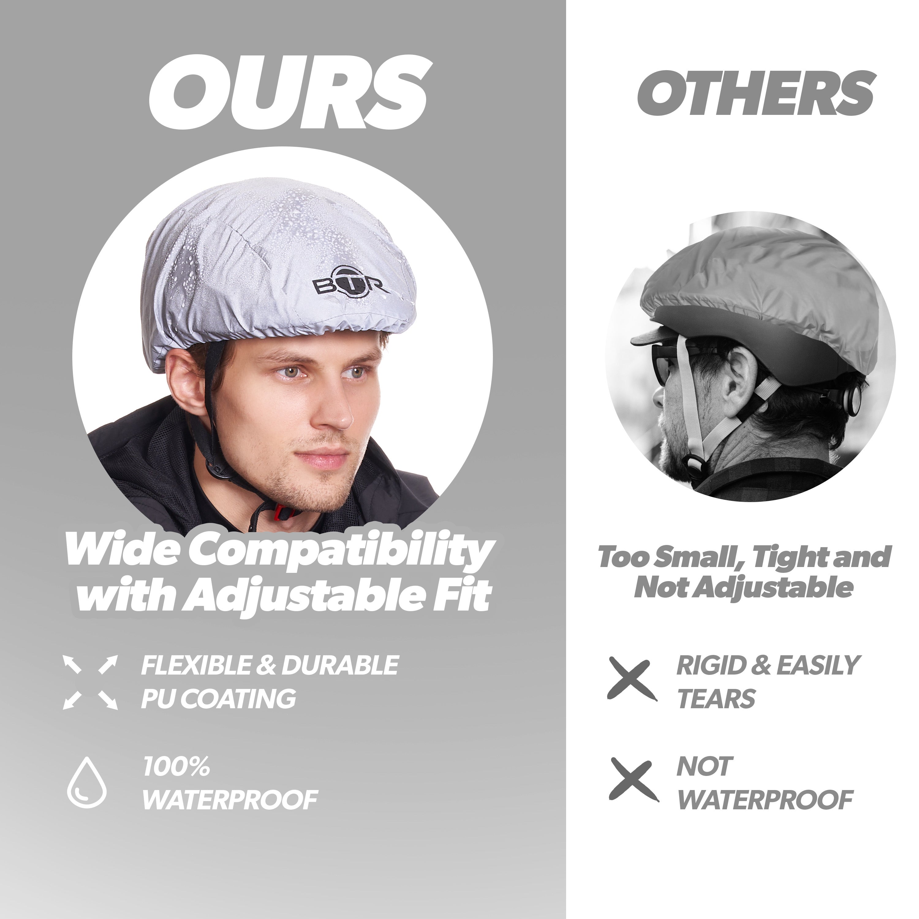 BTR Waterproof Hi Vis Cycling Helmet Cover