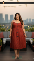 Maroon Polka Button-Down Dress-0