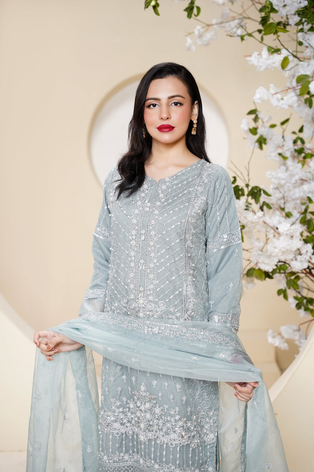Tehwar - Luxury Organza Outfit - Festive Collection - Ready to Wear - Eid25 - TEHV7D4-SD