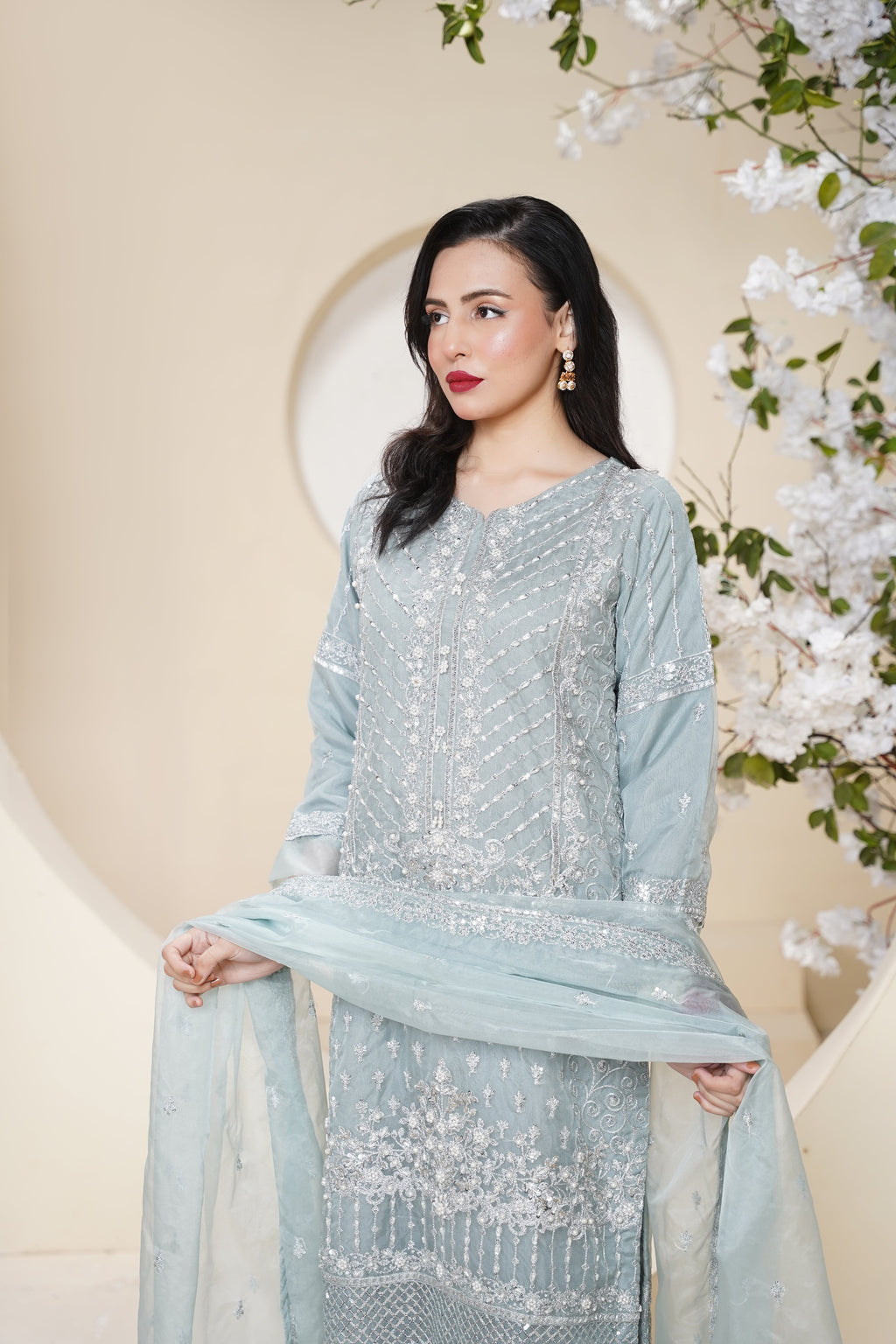 Tehwar - Luxury Organza Outfit - Festive Collection - Ready to Wear - Eid25 - TEHV7D4-SD