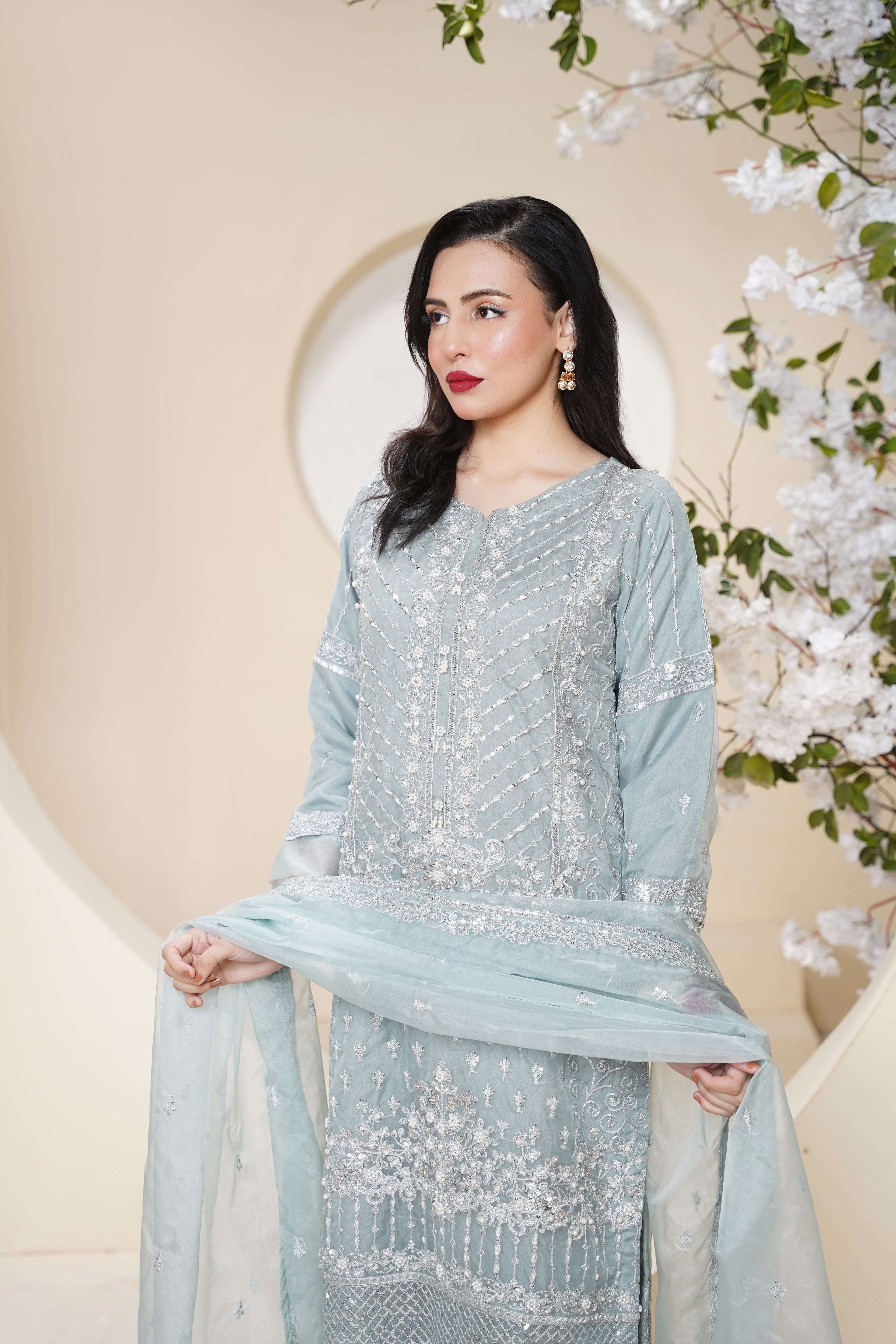Tehwar - Luxury Organza Outfit - Festive Collection - Ready to Wear - Eid25 - TEHV7D4-SD