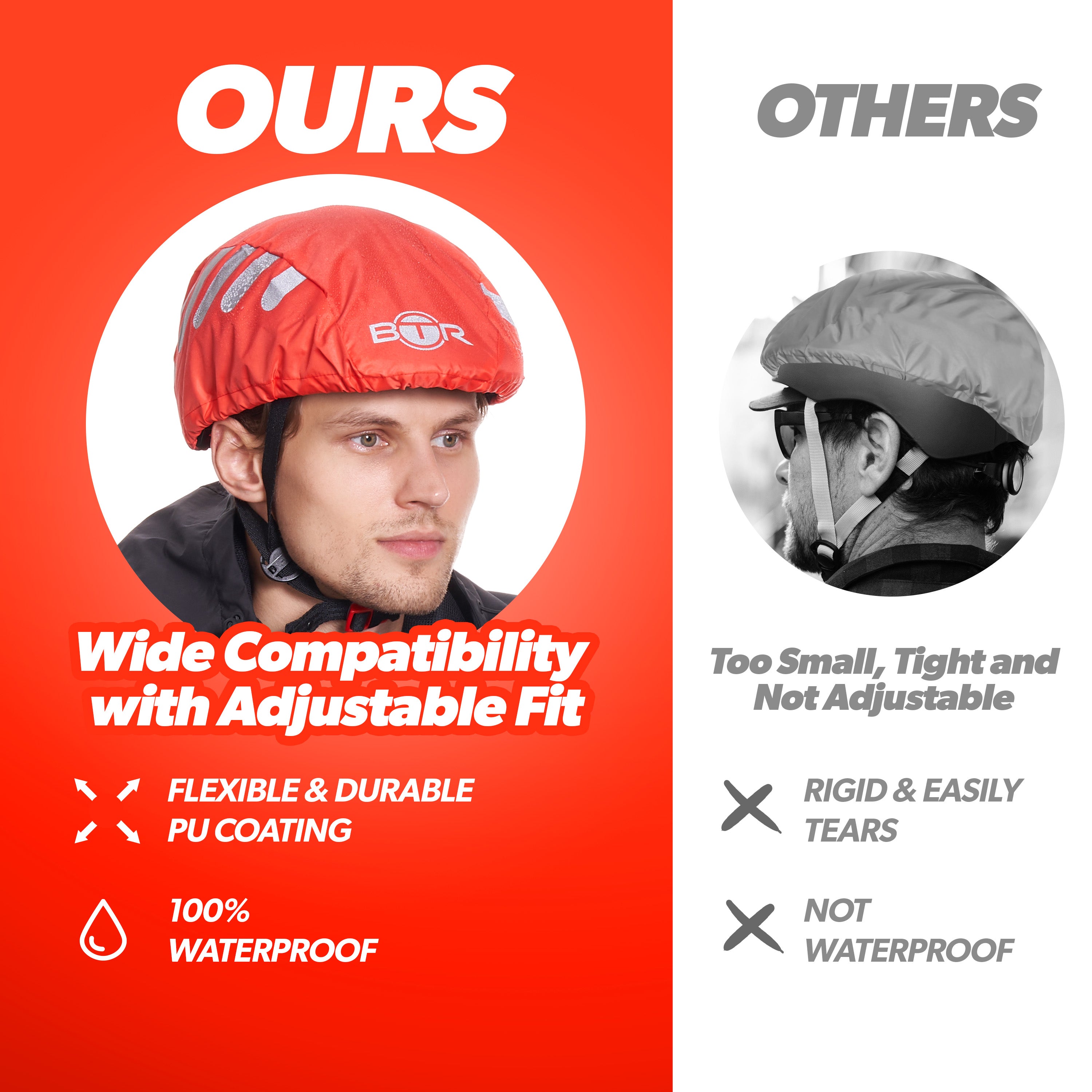 BTR Waterproof Hi Vis Cycling Helmet Cover