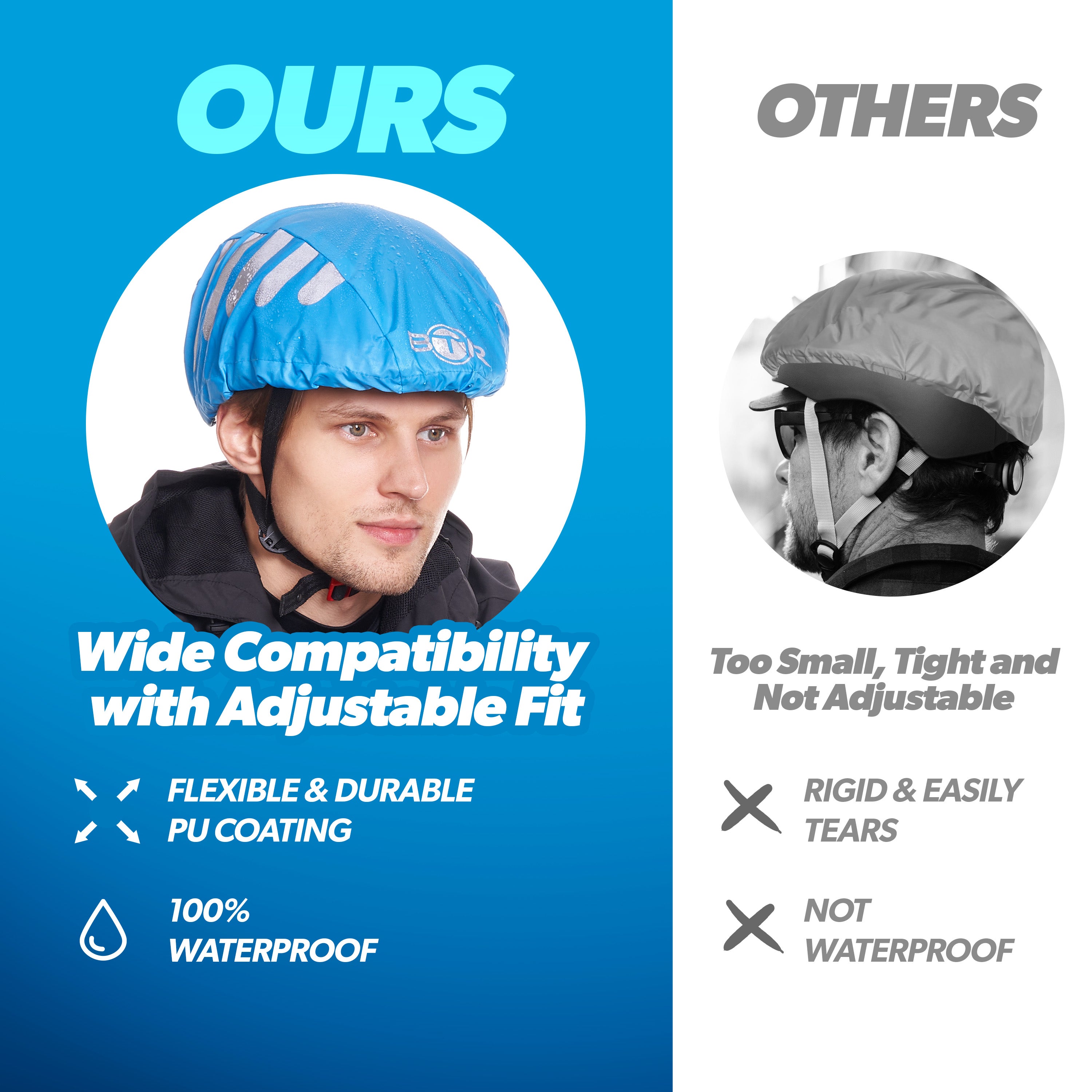 BTR Waterproof Hi Vis Cycling Helmet Cover