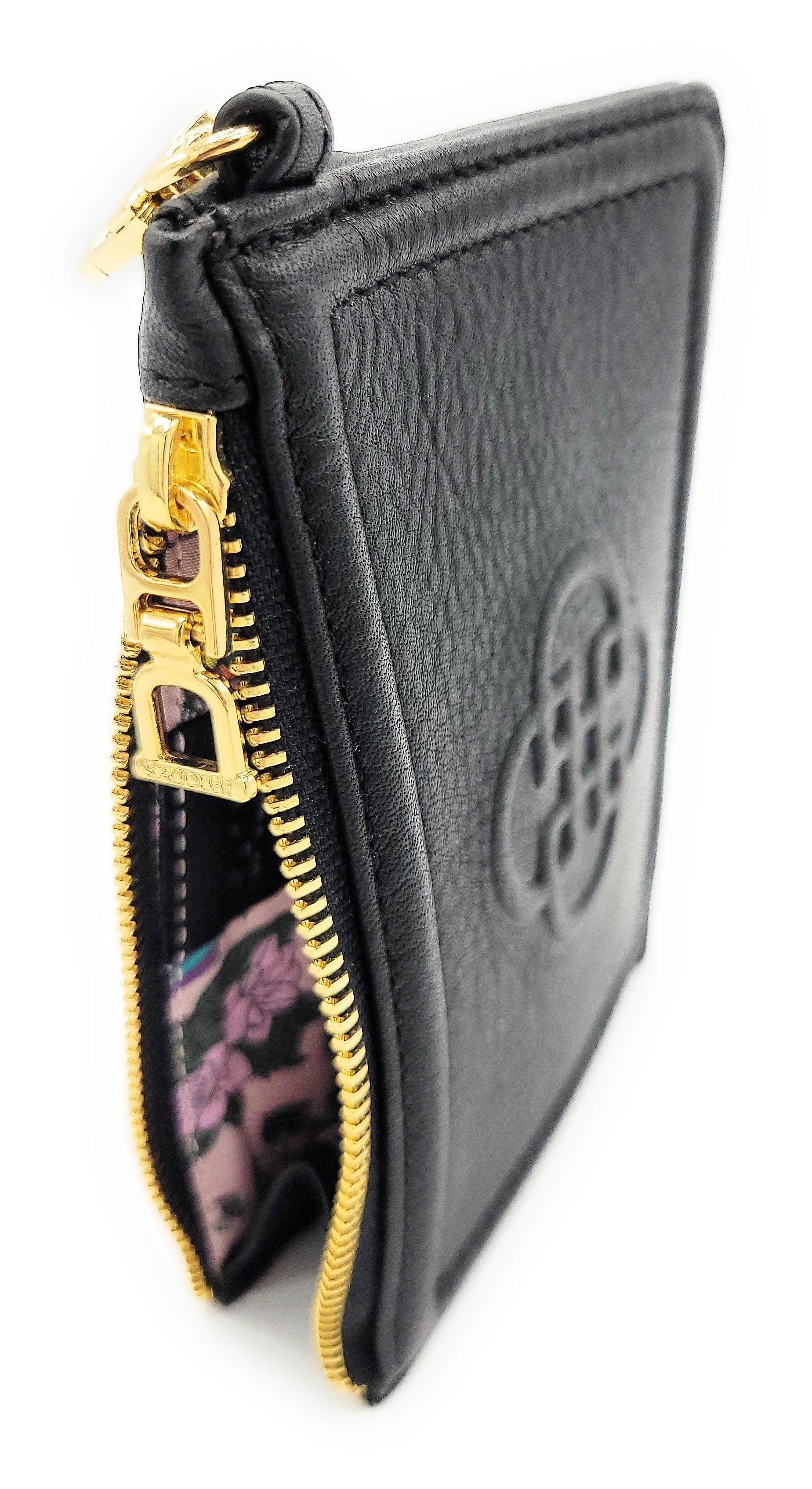 SADDLER PIPER Real Leather Designer Top Zip Card Holder| Gift Boxed