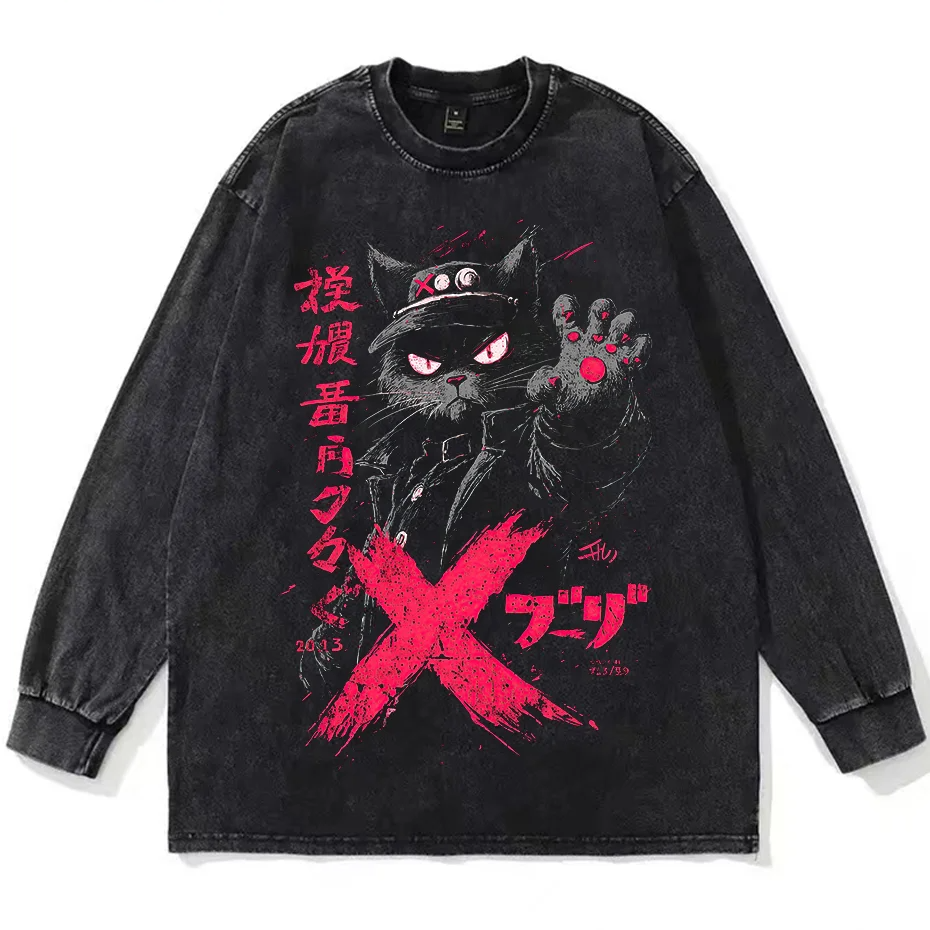 Vintage Hip Hop Anime Graphic T Shirt Men Cotton Harajuku Tee-1