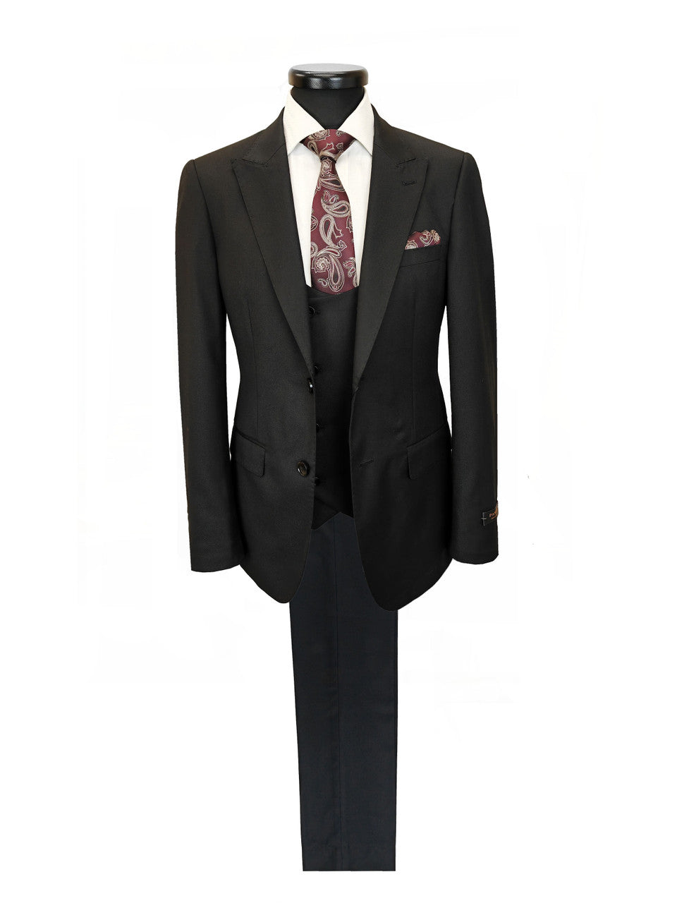 Men's 3-Piece Black Slim Fit Suit-1