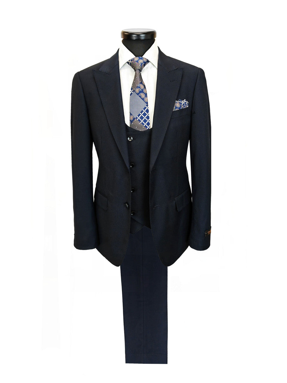Men's 3-Piece Dark Navy Slim Fit Suit-0