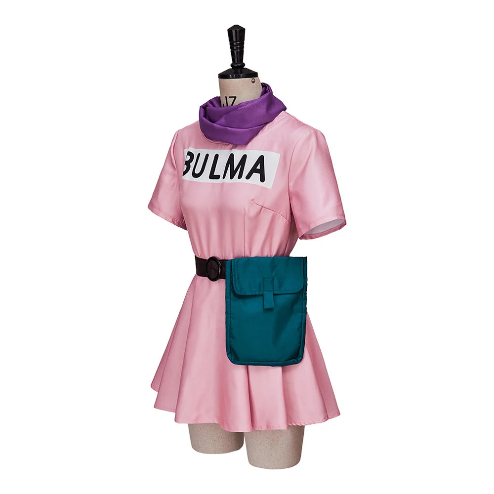 Anime Bulma Cosplay Costume Pink Dress Adult Clothes Uniform Kawaii Girls Carnival Masquerade Party Outfit