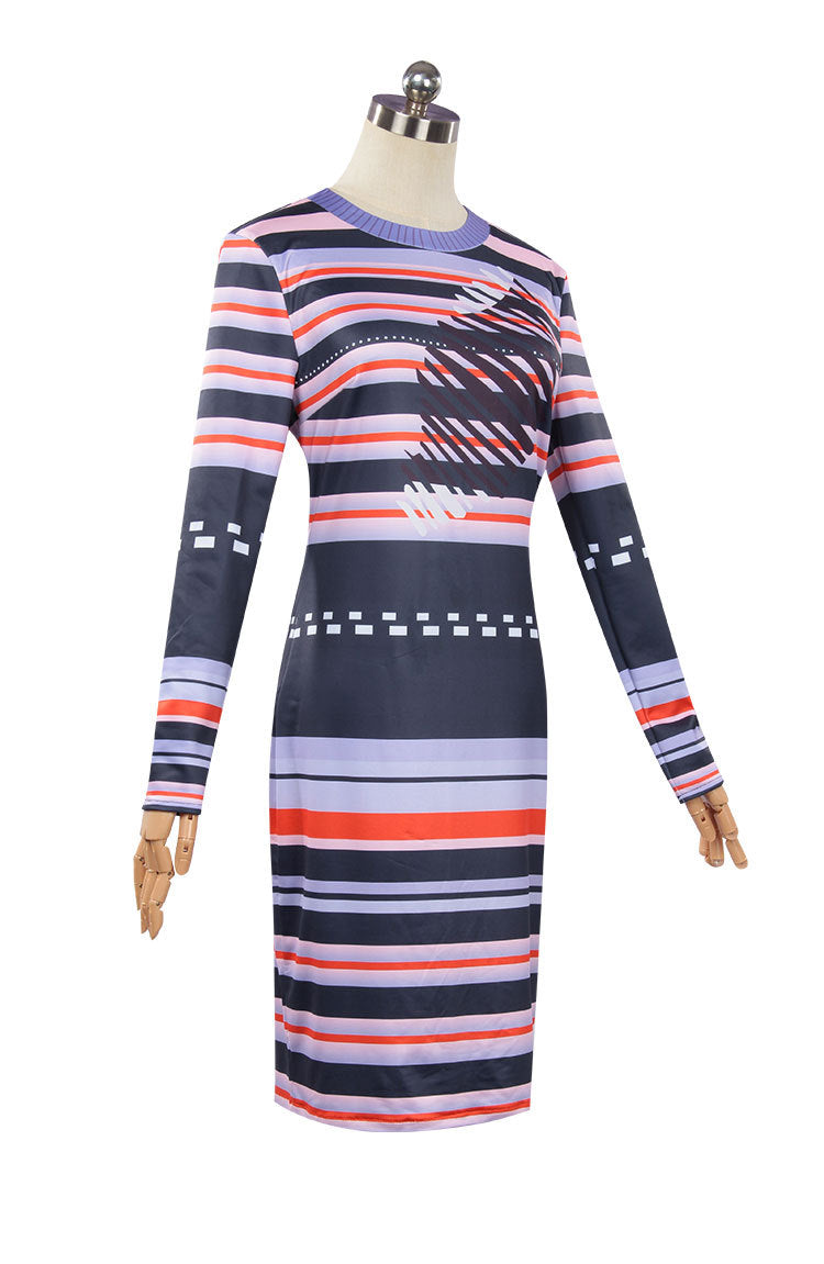 Halloween cosplay Astrid striped dress cosplay costume